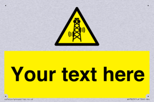 Custom warning RF radiation transmitter
